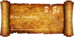 Rusz Zsombor névjegykártya